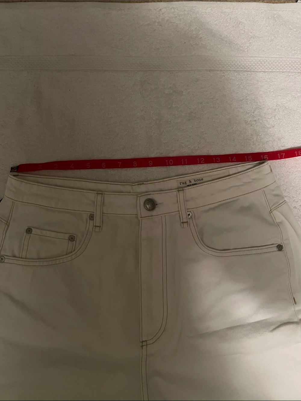 rag & bone The Charlie Women’s High-Rise Barrel Jeans, Off-White, 30 - Picture 13 of 15